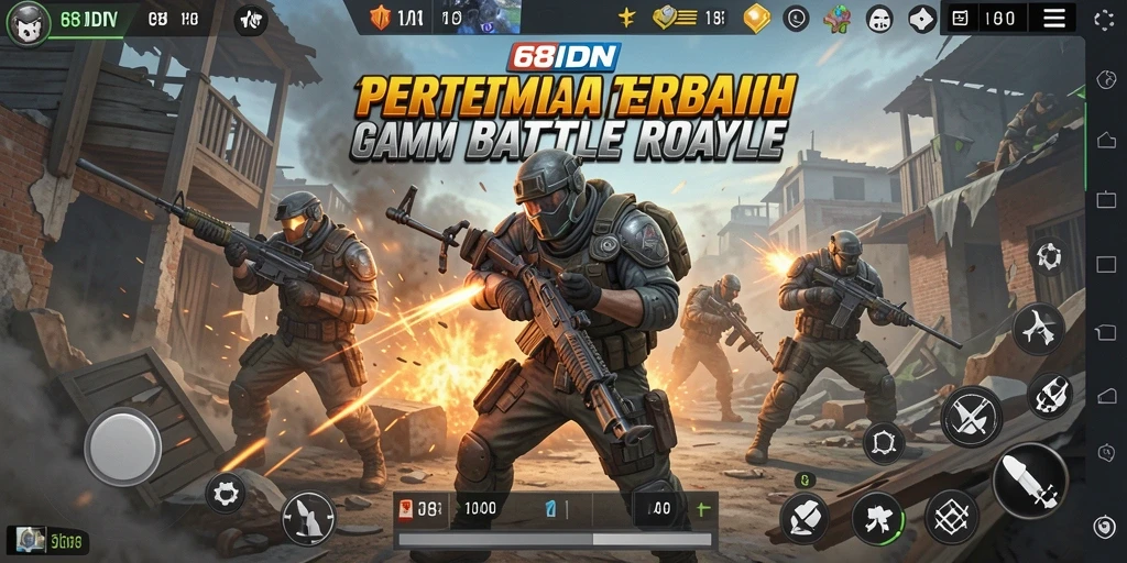 Tampilan gameplay seru dalam 68IDN - Battle Royale.