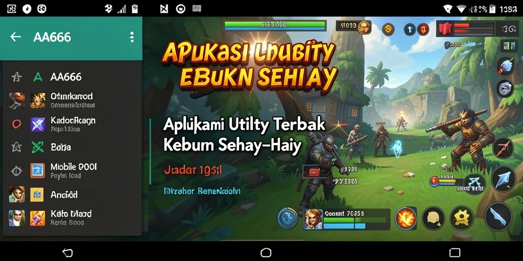 Tampilan utama aplikasi AA666 yang menonjolkan fitur Utility yang bermanfaat.