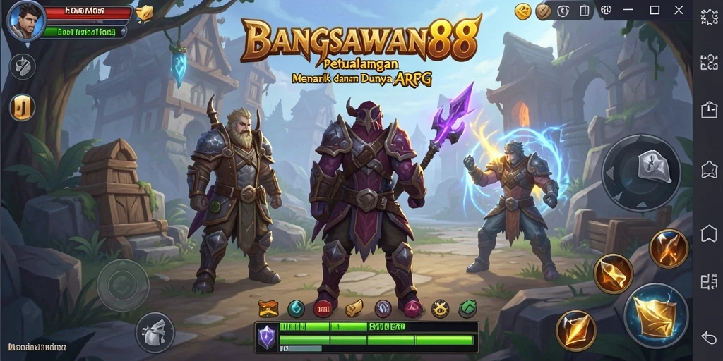 Screenshot BANGSAWAN88 menunjukkan aksi pertempuran yang seru dalam dunia ARPG.