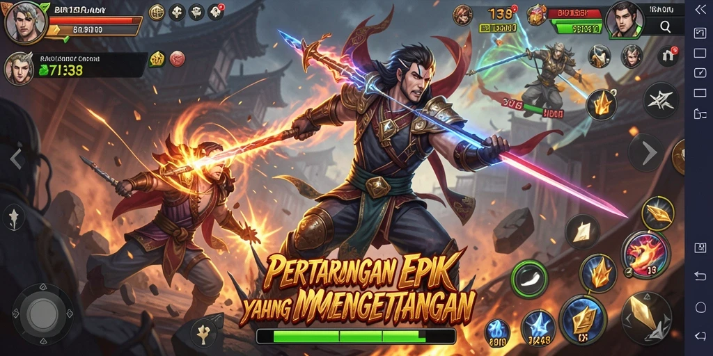 Gameplay BRO138 menunjukkan aksi bertarung yang intens dan mendebarkan.