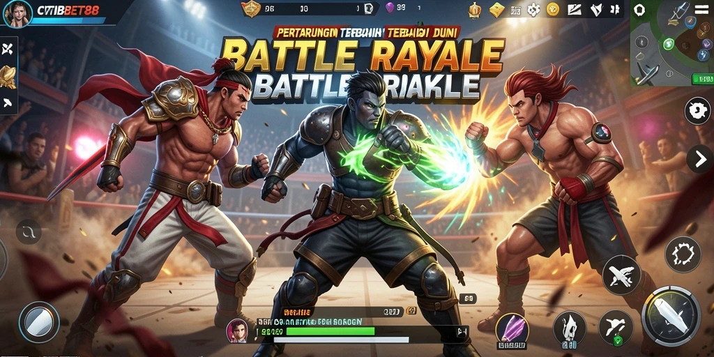 Screenshot utama CITIBET88 menampilkan aksi seru dalam gameplay Battle Royale.