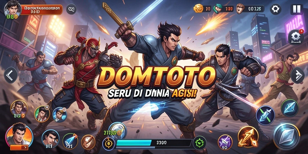 Tampilan gameplay seru dalam DOMTOTO dengan berbagai pertarungan menegangkan.