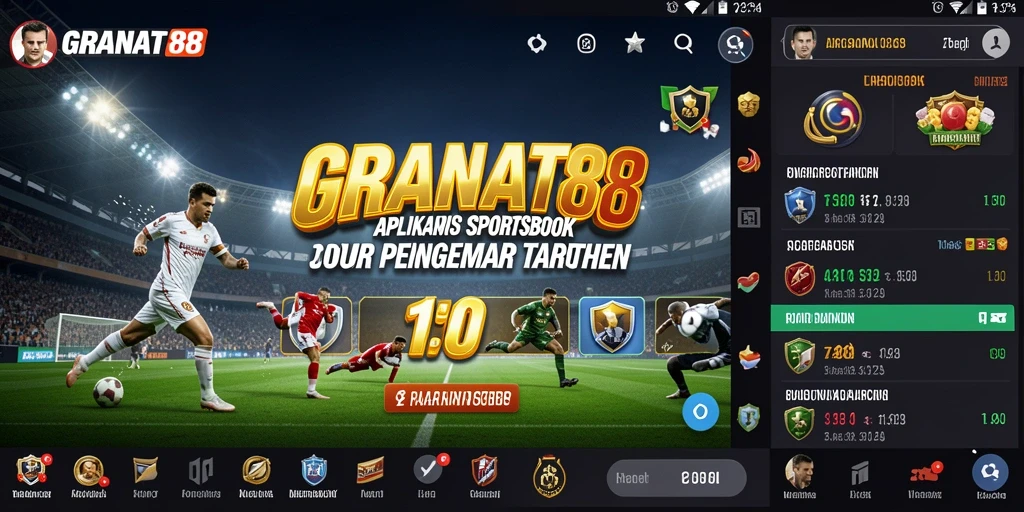 Tampilan gameplay Sportsbook yang seru dan informatif.