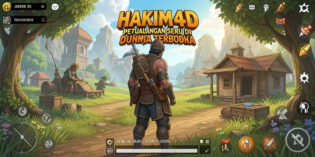 Tampilan seru gameplay HAKIM4D di dunia yang luas dan interaktif.