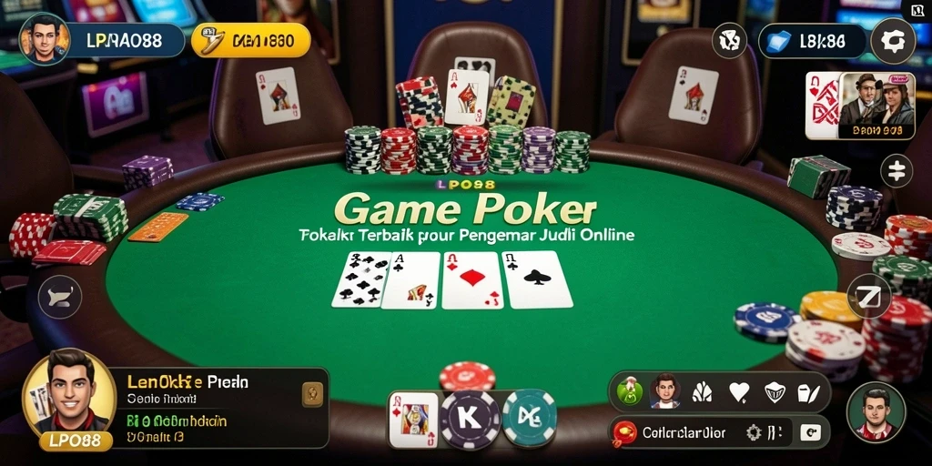 Gambar gameplay LPO88 yang intens dan penuh strategi Poker.