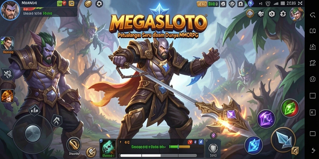Tangkapan layar yang menampilkan aksi seru dalam gameplay <strong>MEGASLOTO</strong> di dunia MMORPG.