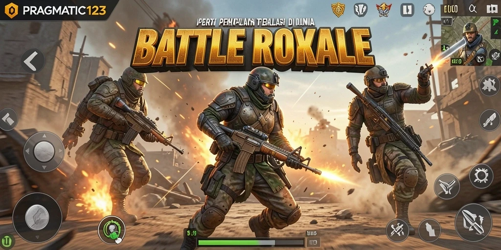 Tangkapan layar aksi seru PRAGMATIC123 dalam pertarungan Battle Royale.