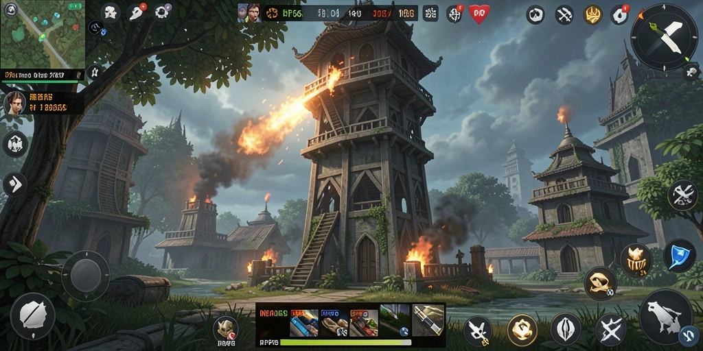 Tampilan screenshot utama RP66 menunjukkan aksi menantang dalam game Tower Defense.